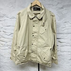 Harrington Jacket Men's Large Beige Lightweight Windbreaker Vintage 60s 70s